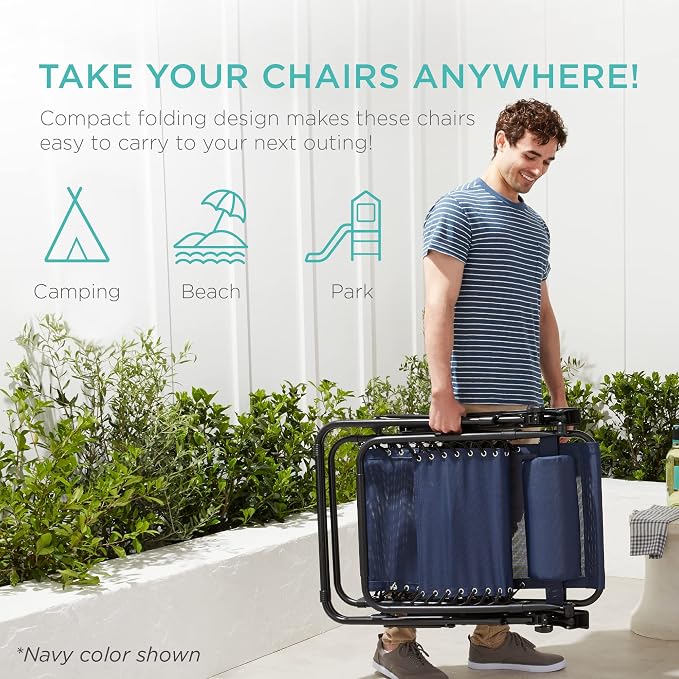 Best Choice Products Set of 2 Adjustable Steel Mesh Zero Gravity Lounge Chair - Image 4
