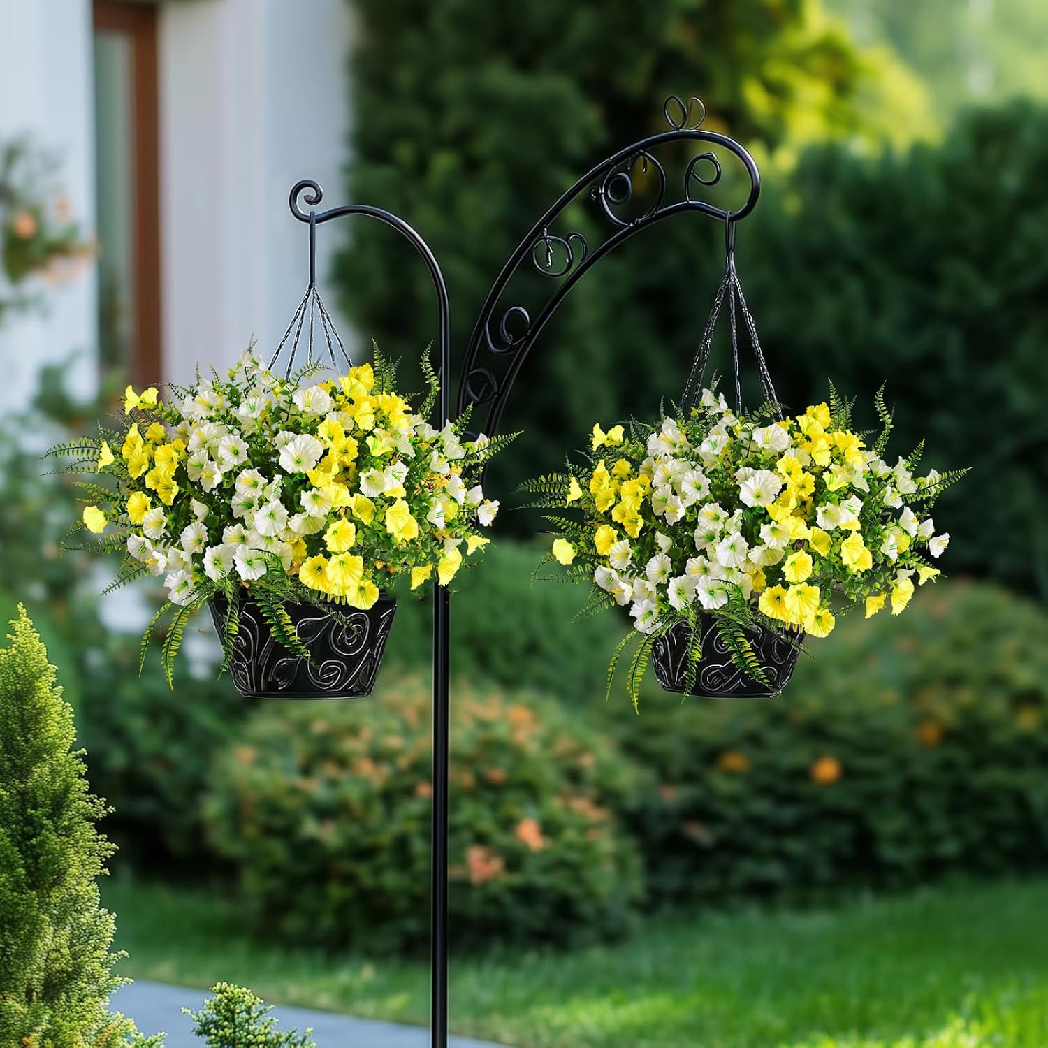 Outdoor Artificial Bushes Plants,UV Resistant Fake Greenery Stems Shrubs Faux Greenery for Outdoor Front Porch Window Box Decorations 8pcs