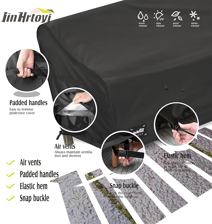 JinHrtoyi 2-Seater Patio Loveseat Cover, 60Wx38Dx35H inches Outdoor Furniture - Image 4