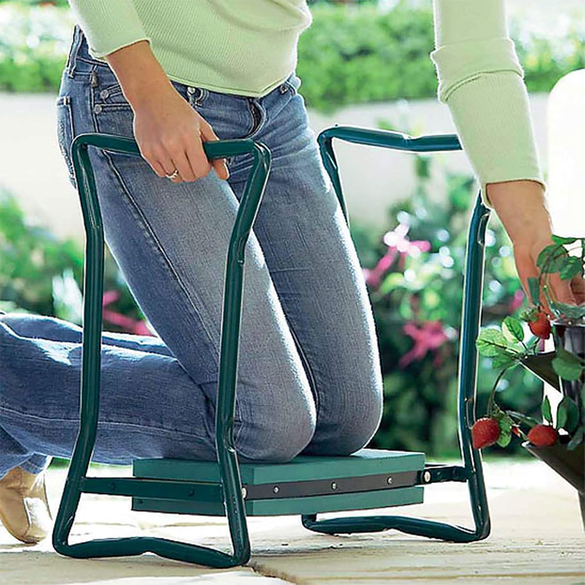 Garden Kneeler and Seat, Foldable Weeding Seat