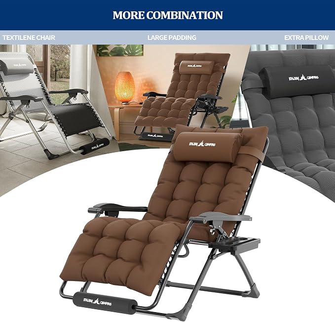 UDPATIO Oversized Zero Gravity Chair 29In XL Patio Reclining Chair - Image 5