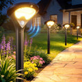 ELECLINK Solar Pathway Lights Outdoor with Motion Sensor, 6 Pack Security Solar Garden Lights, 400LM Bright LEDs, Larger Glass Panel, 3 Modes Waterproof Path Lights for Yard Patio Walkway Driveway