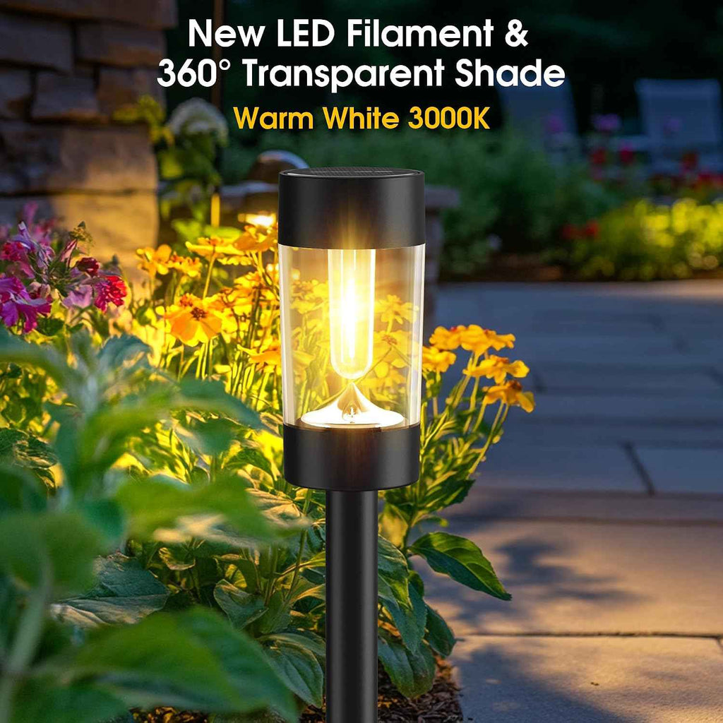Eyrosa Solar Pathway Lights Outdoor Waterproof, 12 Pack, Warm White | Solar Landscape Lighting for Pathway Garden Yard Path Walkway Driveway Lawn Outside Décor