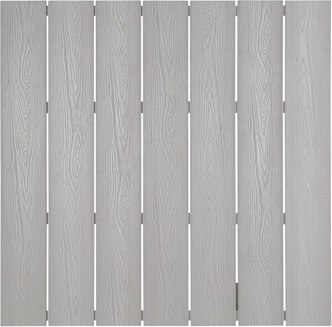 Modway Maine Aluminum Outdoor Patio Bar Table in White Light Gray - Image 3