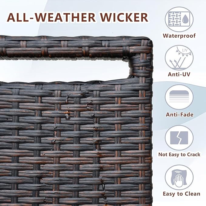 ART TO REAL Outdoor Recliner, Automatic Adjustable Wicker Lounge Recliner Chair - Image 6