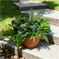 Large Realistic Faux Outdoor Plants, Artificial Greenery Set | Silk Leaves, UV Resistant Plastic Stems, Patio, Porch, Garden Decor, Lifelike Plants for Planters and Front Door Decorations