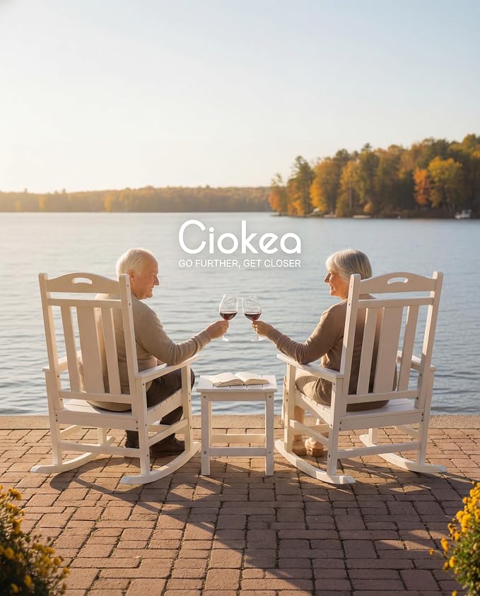 Ciokea Oversized Outdoor Rocking Chair, 380lbs Heavy-Duty Large Patio Rocker - Image 4