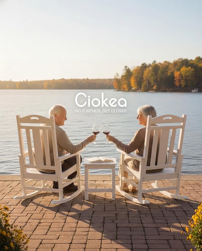 Ciokea Oversized Outdoor Rocking Chairs Set of 2, 380lbs Heavy-Duty Large Patio - Image 4