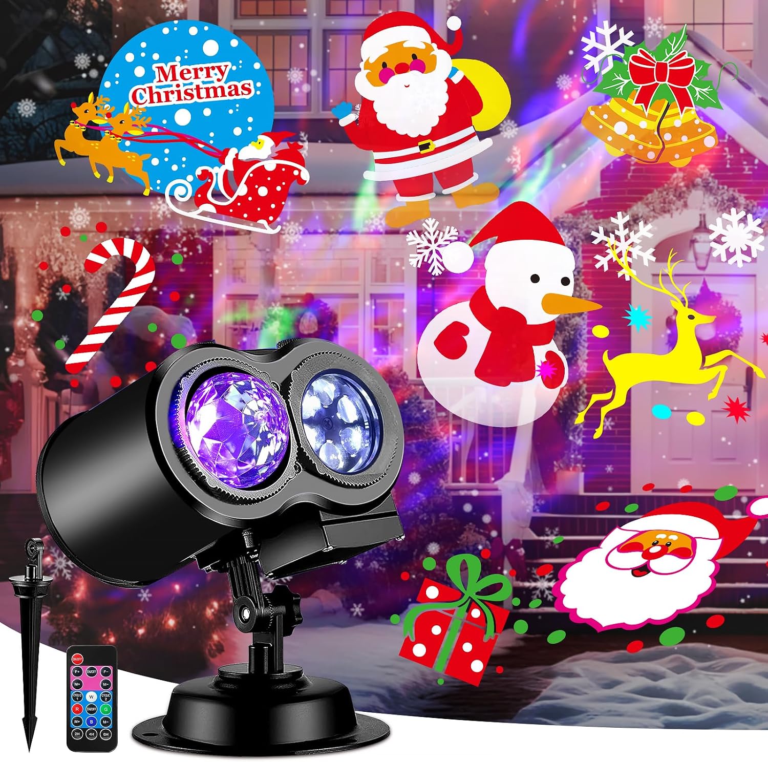 Brighter Halloween Decorations Projector Lights, 2026 Upgraded Holiday Projectors, Christmas Projector with 19 HD Replaceable Slides (Ocean Wave & Patterns), Waterproof Halloween Projector Light Show