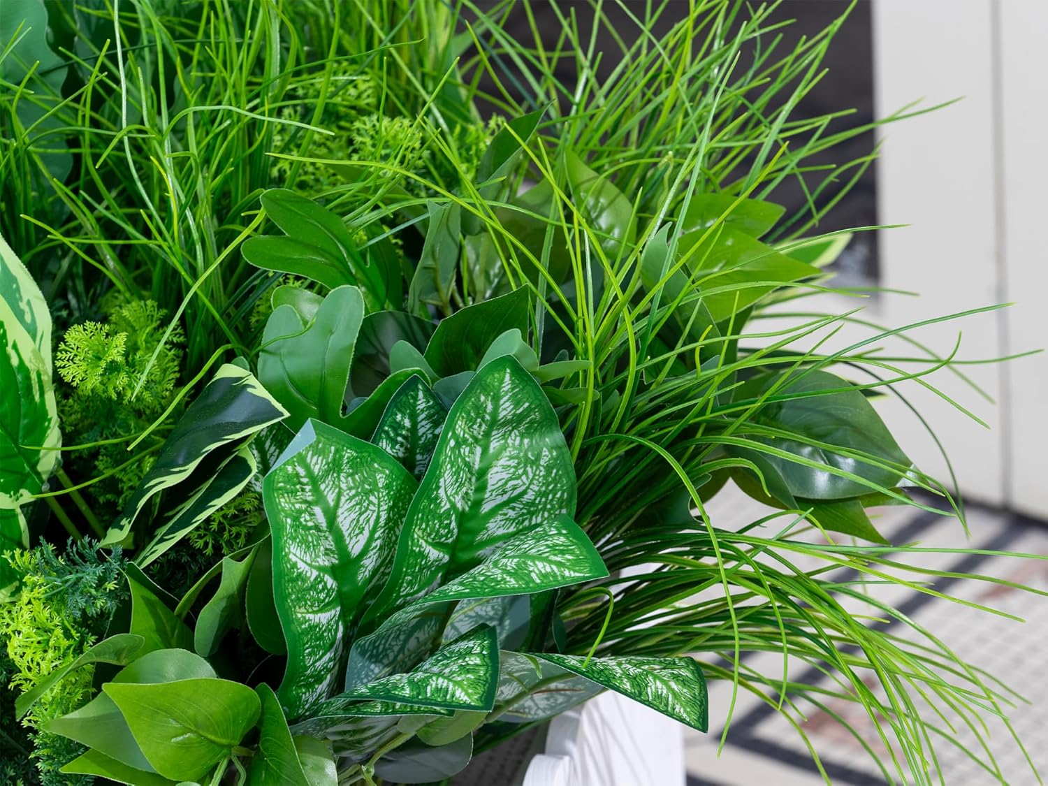 18PCS Artificial Plants Outdoor, Faux Flower Greenery Stems for Outside | UV Resistant Faux Outdoor plants, Fake Shrubs Plants for Patio Garden, Front Porch, Window Box, Spring Summer Home Decor