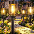 Ollny Solar Pathway Lights Outdoor 2 Packs, Solar Garden Lights IP65 Waterproof, LED Solar Powered Path Light Auto On/Off, Landscape Lighting for Yard Walkway Driveway Porch Outside Decor