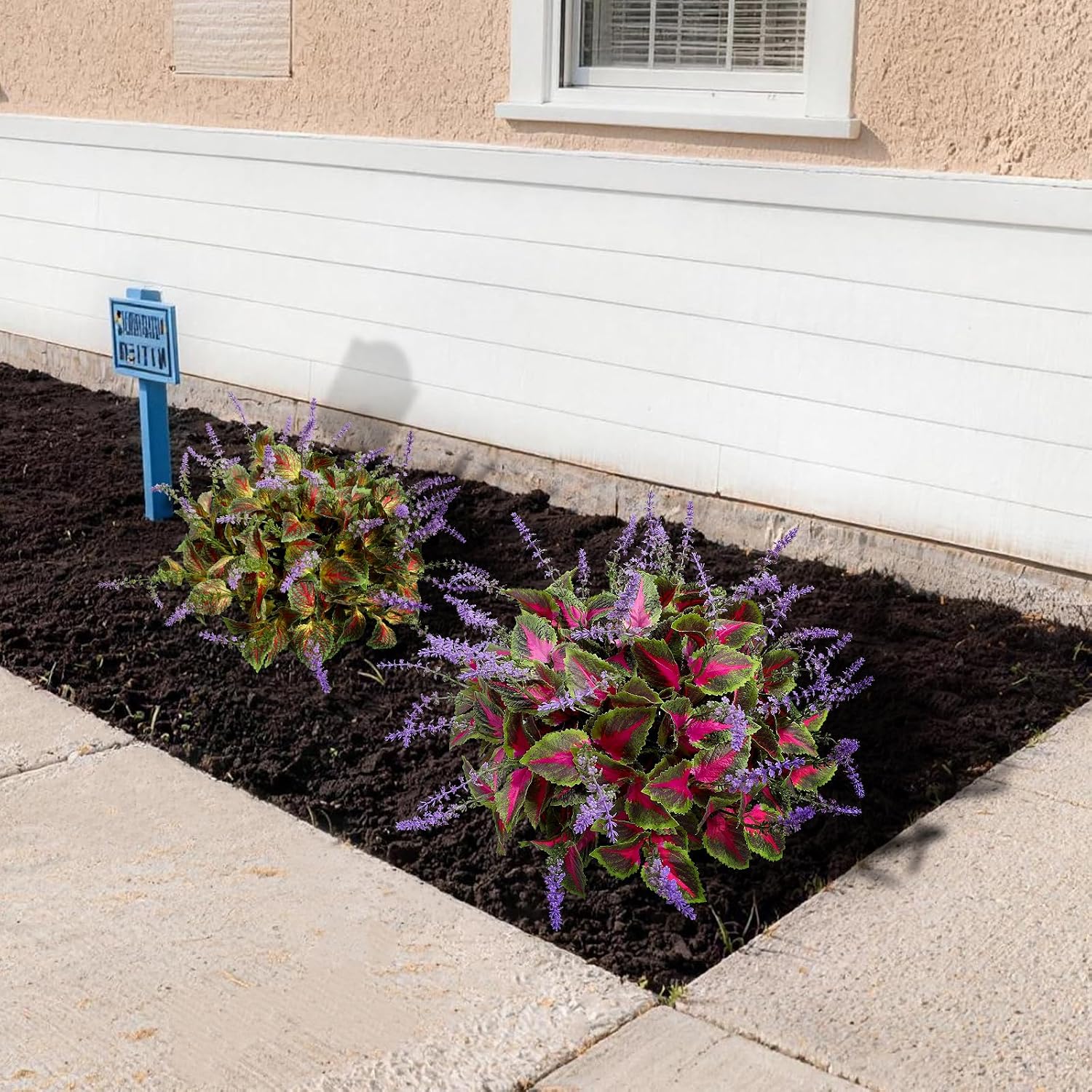 12 Bundles Artificial Coleus Flowers | UV Resistant No Fade Silk Faux Plants | Spring Summer Outdoor Fake Greenery for Garden Patio Planters Front Porch Pathway Decor (Pink)