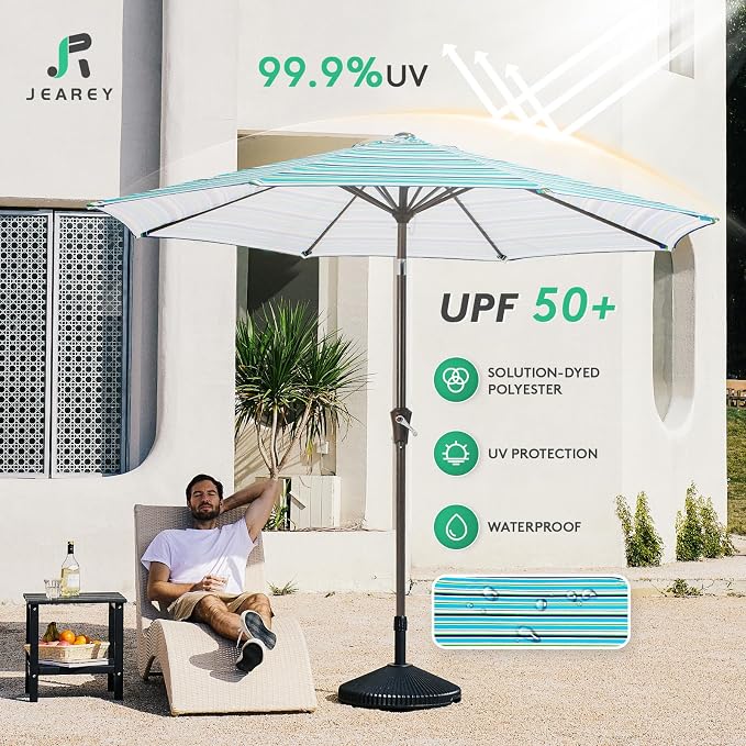 JEAREY 9FT Outdoor Patio Umbrella Outdoor Table Umbrella - Image 3