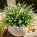 Ammyoo Artificial Faux Plants Flowers for Outdoor Decorations, Fake Monkey Grass for Outside Porch Patio, No Fade Realistic Greenery Plant, UV Resistant Artificial Shrubs for Courtyard Window Garden