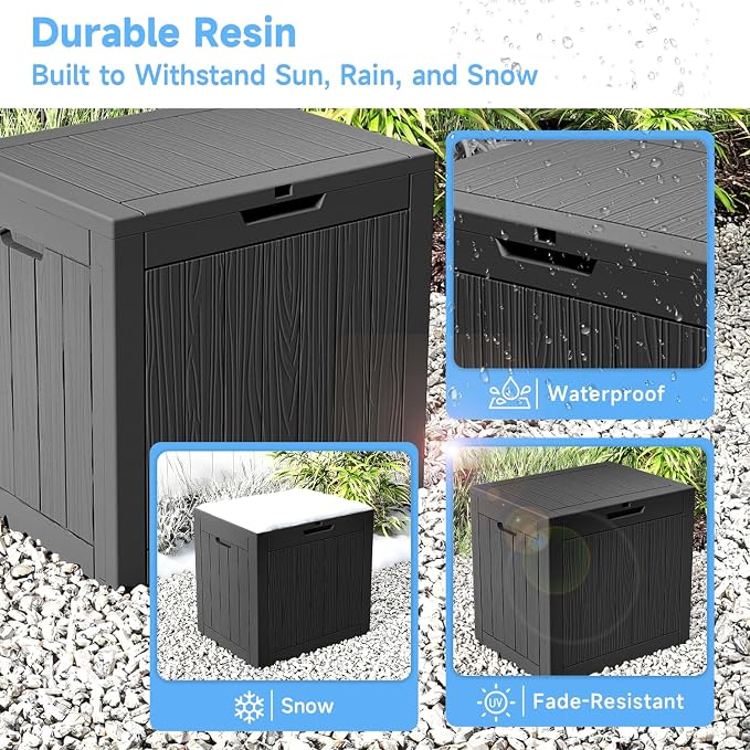 35 Gallon Outdoor Deck Box, Lockable Waterproof Outdoor Storage Boxes - Image 6