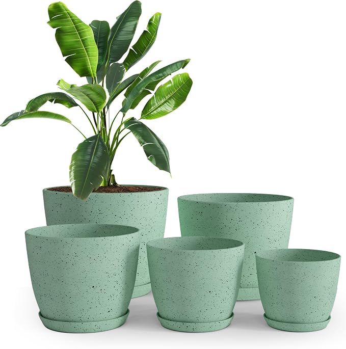 Utopia Home - Spotty Plant Pots Indoor - 7/6.6/6/5.3/4.8 Inches Flower Pots - 5 by UTOPIAHOME