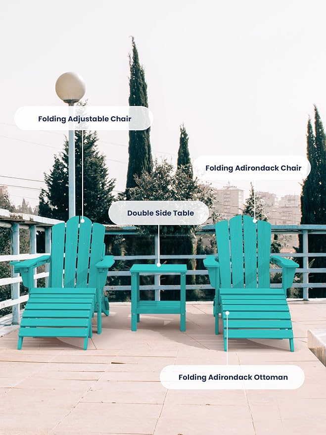 KINGYES Folding Adirondack Ottoman - Image 6