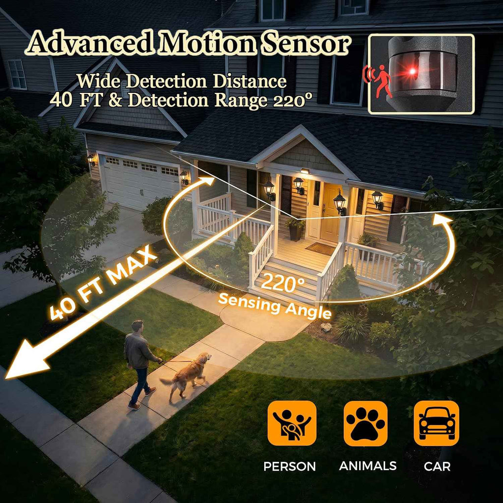 Porch Lights Outdoor Motion Sensor Wall Sconce Anti-Rust Aluminum, Exterior Outdoor Wall Lights Dusk to Dawn Porch Light Fixture Wall Mount for House Outside Patio