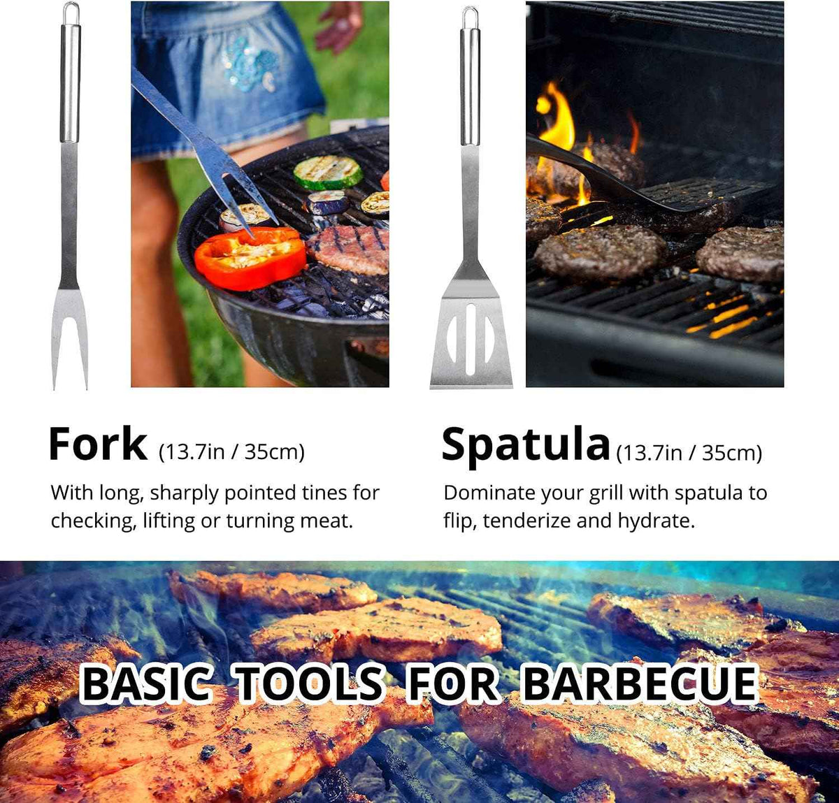 BBQ Utensil Set Stainless Steel Professional Barbecue Accessories | Grill Tool, With Bag, Easy to Carry