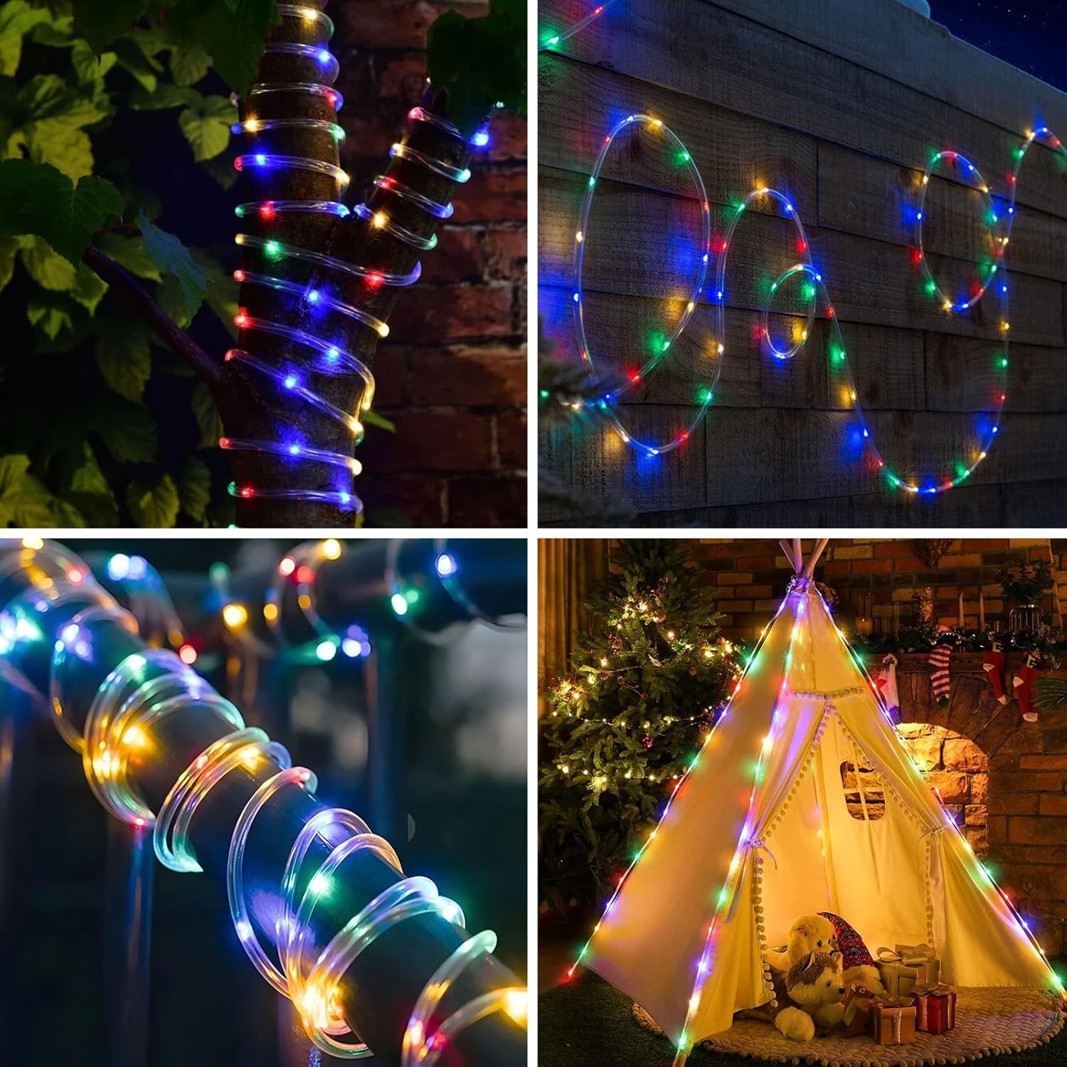 ANJAYLIA 40FT 120 LED Color Changing Rope Lights with Plug and Remote | Led Outdoor Waterproof Rope Light with 18 Color Option, 7 Modes, Timer, Memory, Remote for Bedroom, Deck, and Holiday Decor