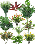 Ouddy Decor 18 Pcs Artificial Plants for Outdoors Fake Greenery Stems | Faux boxwood shrubs flowers, UV resistant, indoor outdoor porch patio garden table vase window box spring summer home decor