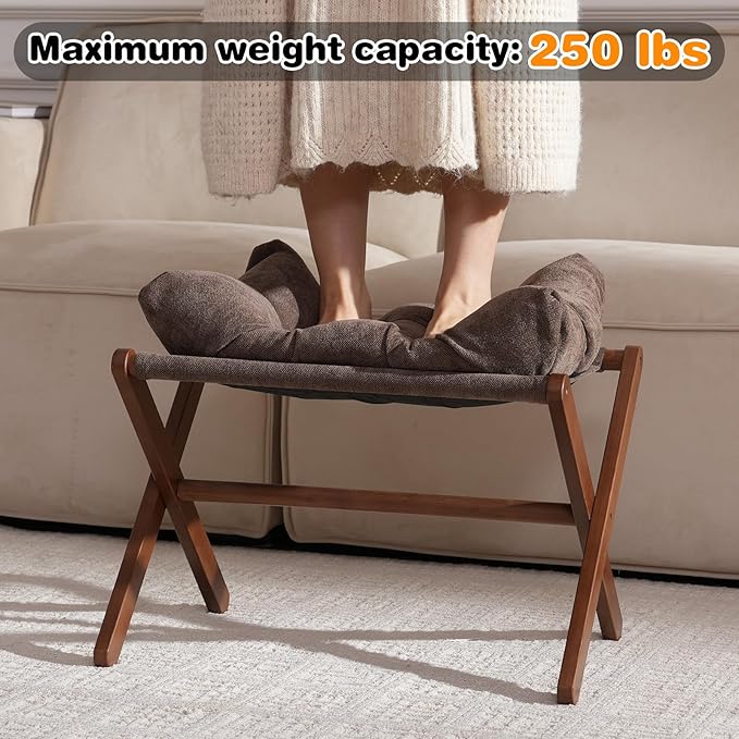 Ottoman Foot Rest- Bamboo Folding Stool, Foot Stools Small Ottman - Image 6