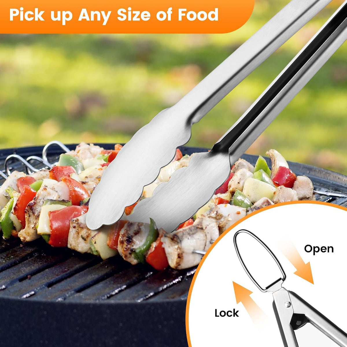 BBQ Accessories Grill Tools Set,Stainless Steel Barbecue Grill Accessories | Easy to Carry,with Canvas Bag,Barbecue Utensils Grilling Accessories,for Outdoor Barbecue,Gifts for Men ( Sliver-22PCS )
