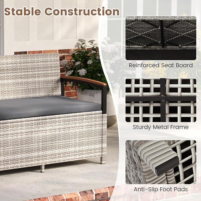 Tangkula 46 Gallon Outdoor Bench - Image 7