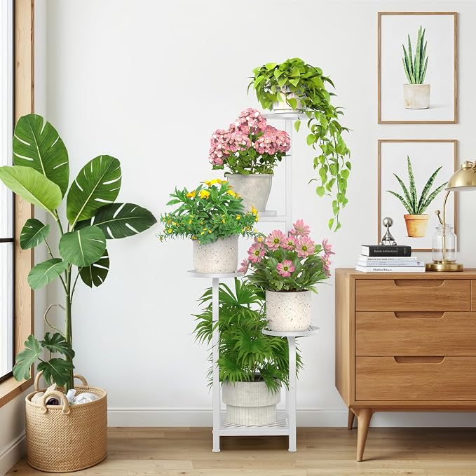 TOSKING 5 Tier Tall Plant Stand Indoor Outdoor, Heavy Duty Corner Shelf - Image 2