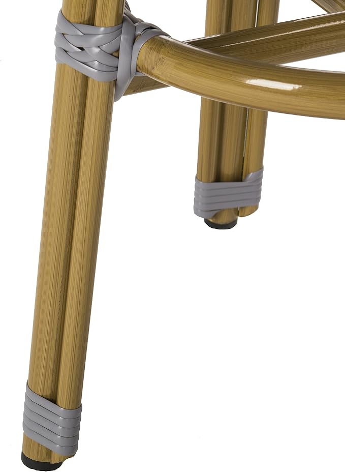 Safavieh PAT4018A Collection Kelsey Navy and White Indoor/Outdoor Bar Stool - Image 7