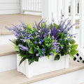 LUNETH 18PCS Artificial Plants for Outdoor Decor Fake Plants Realistic Faux Greenery & Flowers Fake Plastic Leaves with Stems Artificial Outdoor Bushes for Garden Porch and Patio UV Resistant