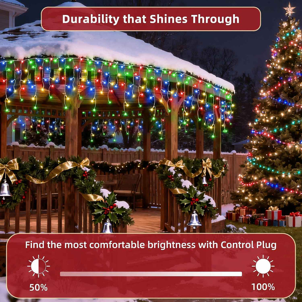 1620 LED Christmas Lights Outdoor 164 FT with 360Drops, Christmas Decorations Hanging Lights 12 Modes, Dimmable Outsite Fairy String Lights for Wedding Party Holiday Winter Wonderland Decor Multicolor