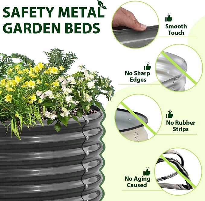 A ANLEOLIFE 6-Pack 4X4X1.5ft & 6X2X1.5ft Deep Root Galvanized Raised Garden - Image 3