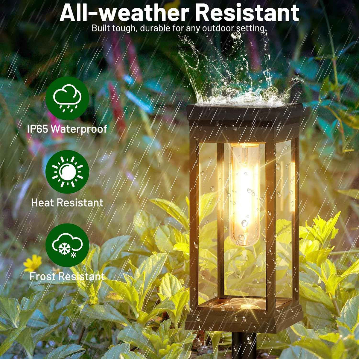 BesLowe 8-Pack Solar Pathway Lights Outdoor, Landscape Lights Warm White | Upgraded Large Size & Bright LED, Auto ON/OFF, IP65 Waterproof, Easy Installation, Solar Powered Lights for Garden Walkway
