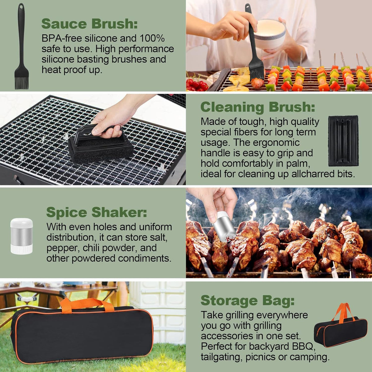 18PCS Griddle Accessories Kit, Flat Top Grill Accessories Set for Blackstone and Camp Chef, Grill Spatula Set with Enlarged Spatulas, Basting Cover, Scraper for Outdoor BBQ