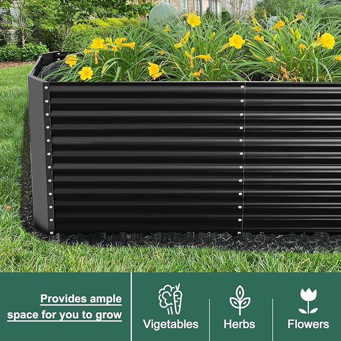 Land Guard 8x4x3ft Rectangular Galvanized Raised Garden Beds, Large-Capacity - Image 7