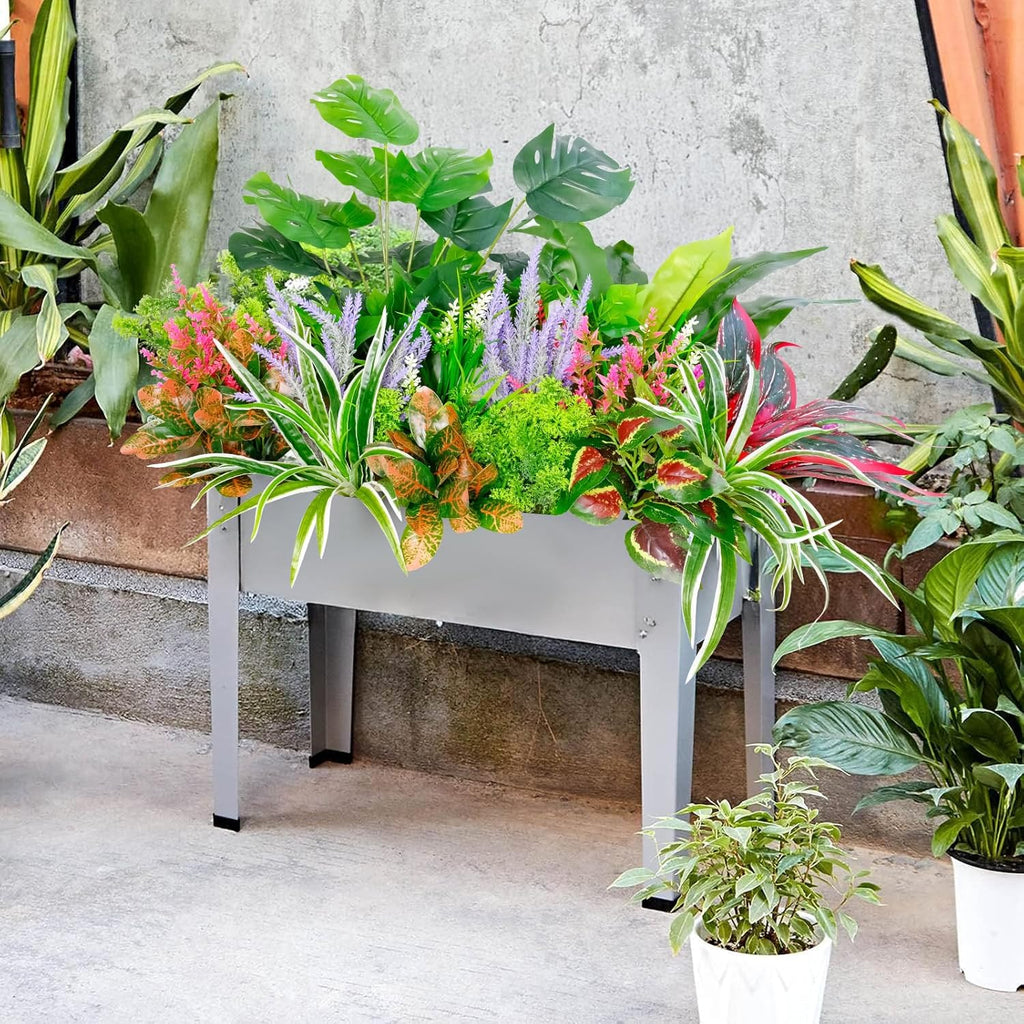 18 PCS Artificial Outdoor Plants, Fake Plants Mix | UV resistant faux plants with 10 varieties for window boxes, planters, porch, patio and garden decor