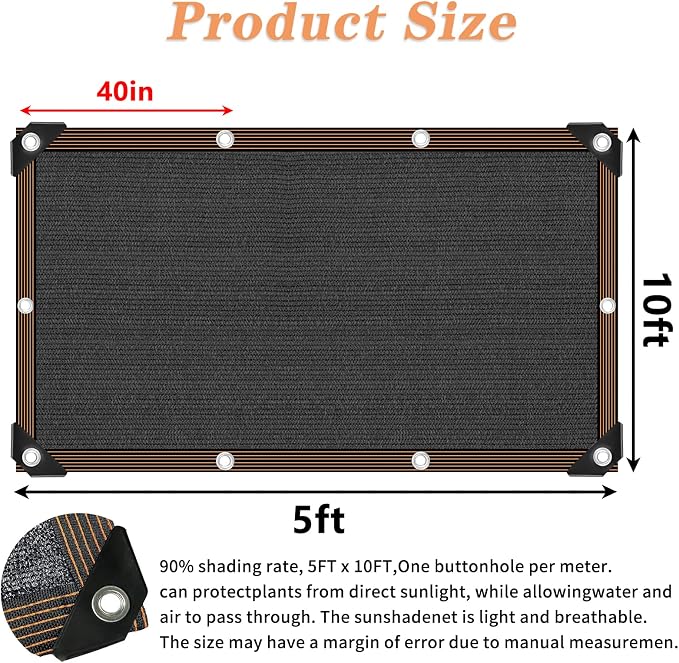 Shade Cloth for Plants Greenhouse, 80-90% Sunblock for Outdoor Garden Pergola - Image 2