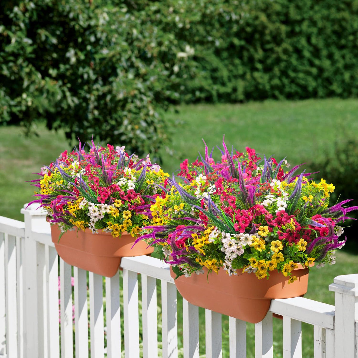 AITISOR 20 Packs Artificial Flowers Outdoor UV Resistant Fake Plants for Garden Patio Decor - Realistic Greenery for Hanging Planter Porch Window Home Wedding Spring Summer Decor