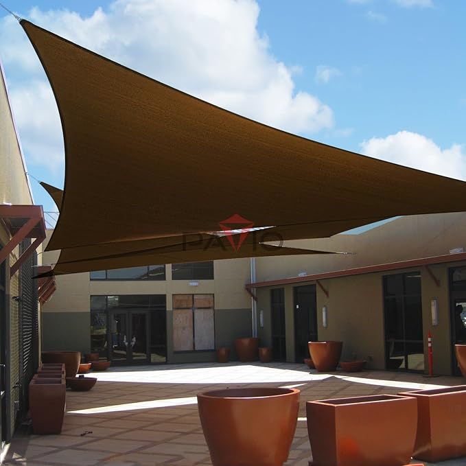 Patio Paradise 16' x 16' x 15'10" Sun Shade Sail Triangle Canopy, Permeable - Image 5