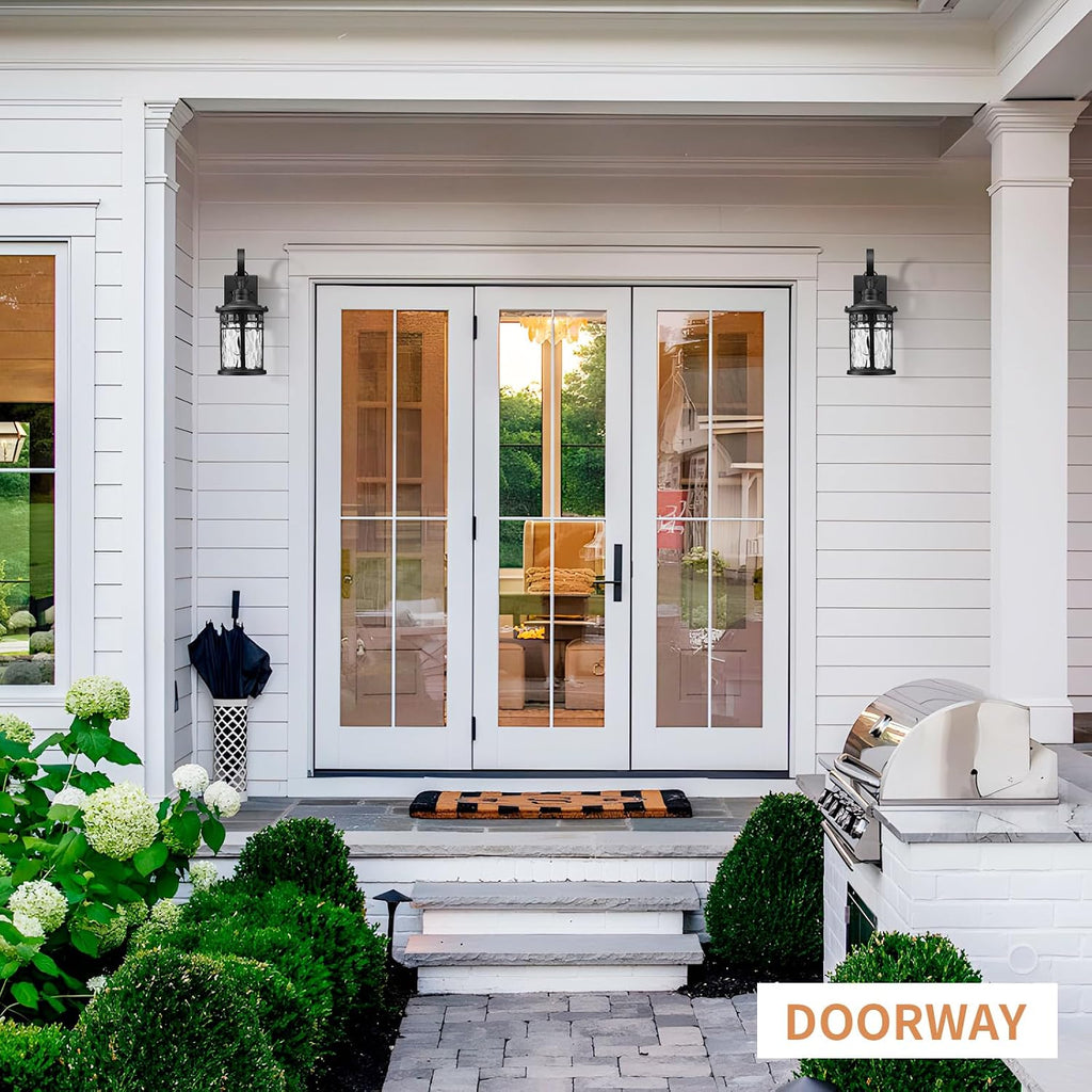 Darkaway Outdoor Wall Lights,Exterior Lighting Fixtures Wall Mount Porch Lights Waterproof Outdoor Sconce with Water Ripple Glass for House Patio Hallway Garage