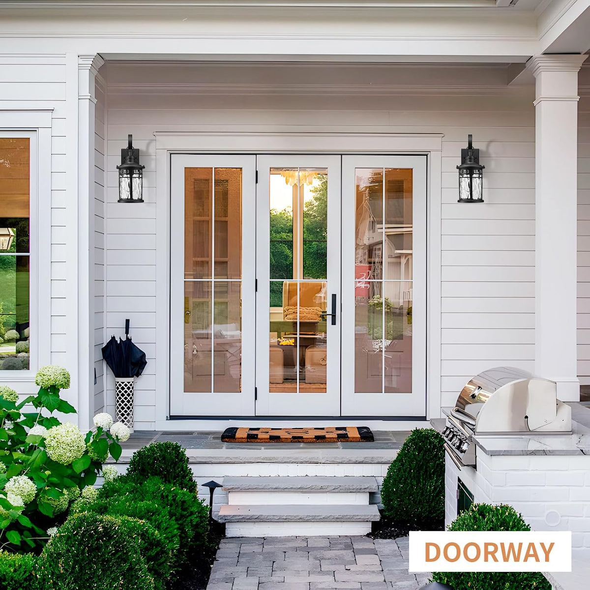 Darkaway Outdoor Wall Lights,Exterior Lighting Fixtures Wall Mount Porch Lights Waterproof Outdoor Sconce with Water Ripple Glass for House Patio Hallway Garage