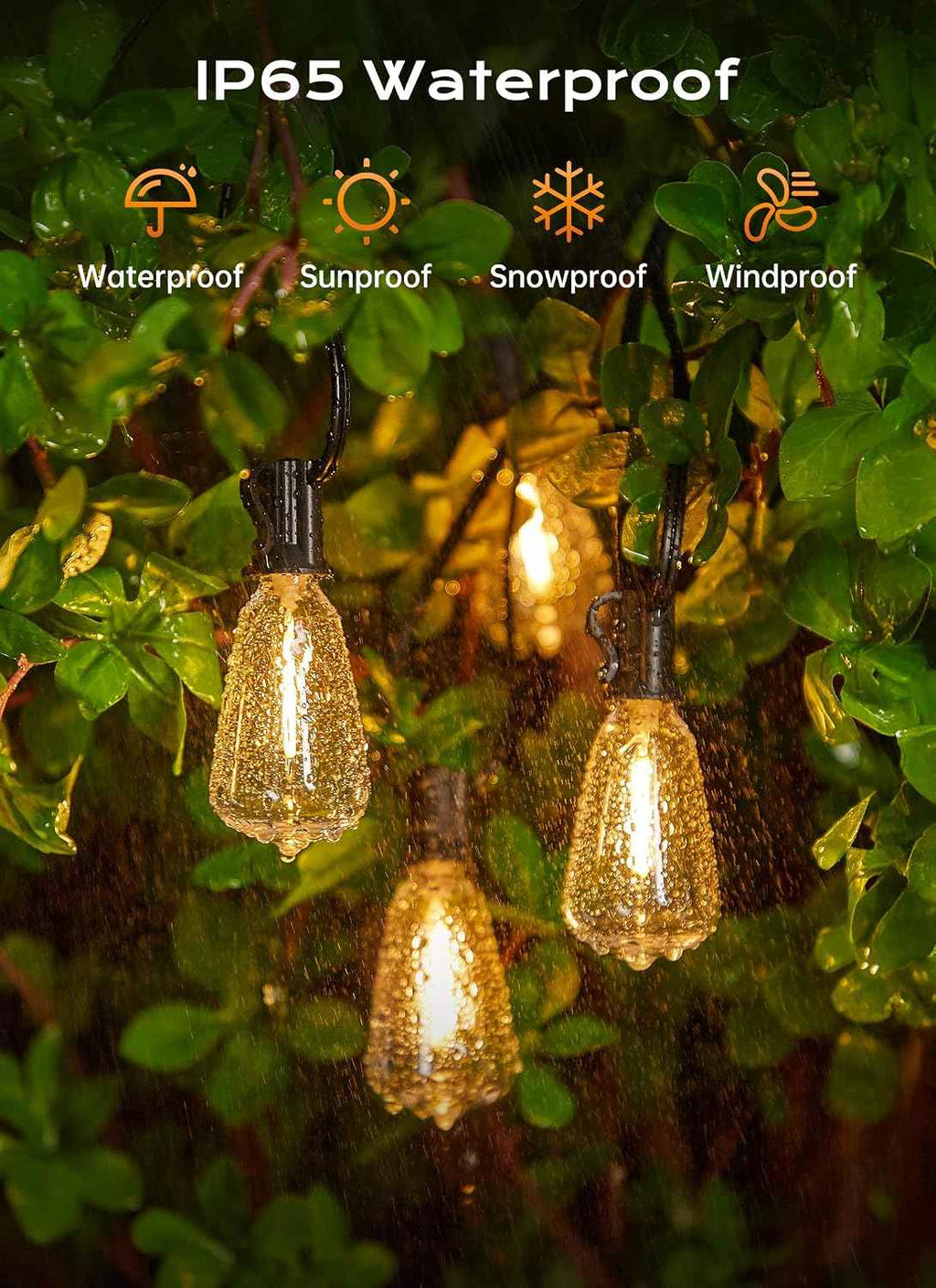 Minetom 100FT Outdoor String Lights with Remote, ST38 Patio Lights Dimmable | Waterproof LED Christmas Lights with 3 Modes, Shatterproof Connectable Outside Lights for Backyard Porch Deck Garden Decor