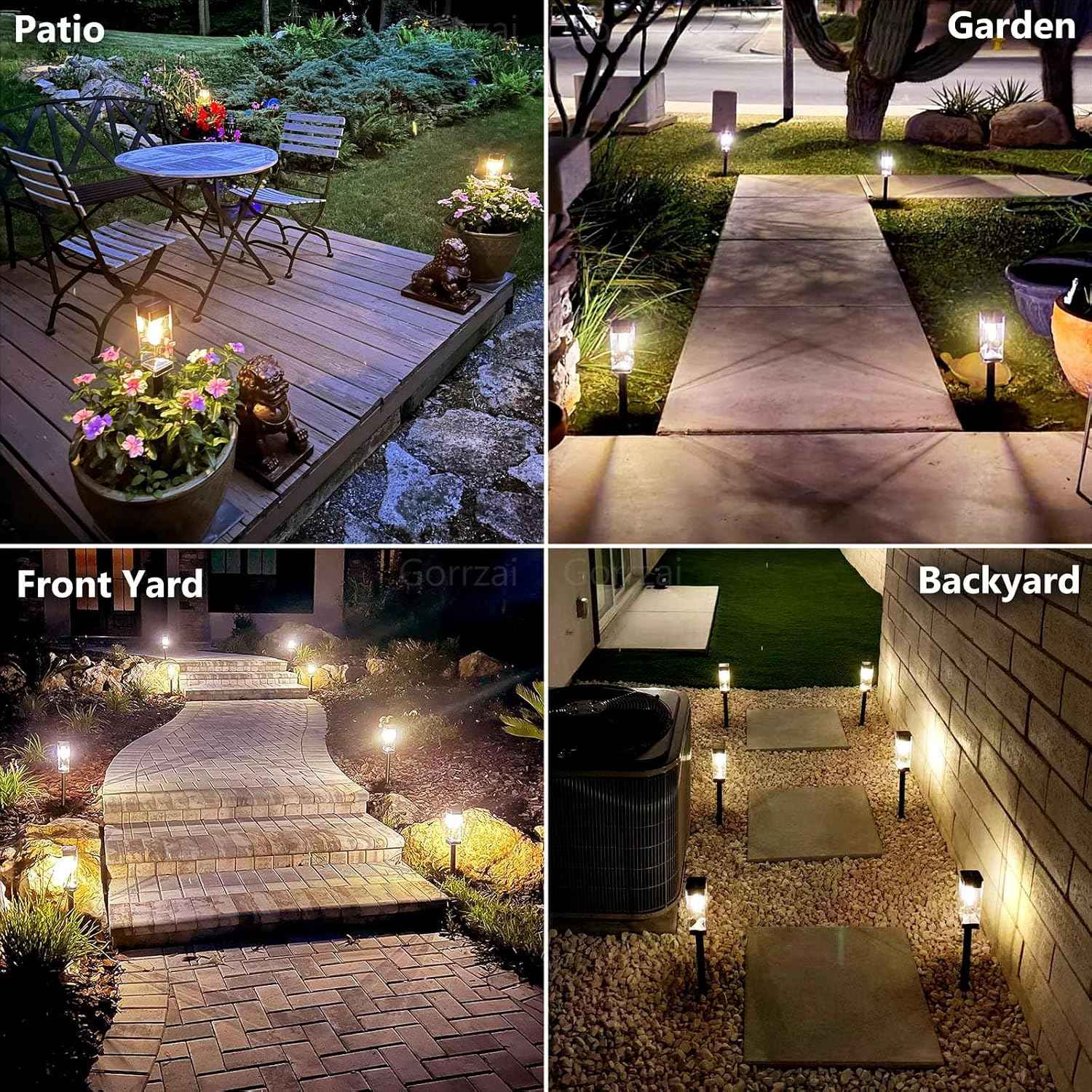 Solar Pathway Lights Outdoor Waterproof Landscape Lighting 8 Pack | Solar Lights Outdoor for Yard Driveway Garden Walkway Lawn Path Decor, Auto On/Off, LED Bright Tungsten Filament Bulb