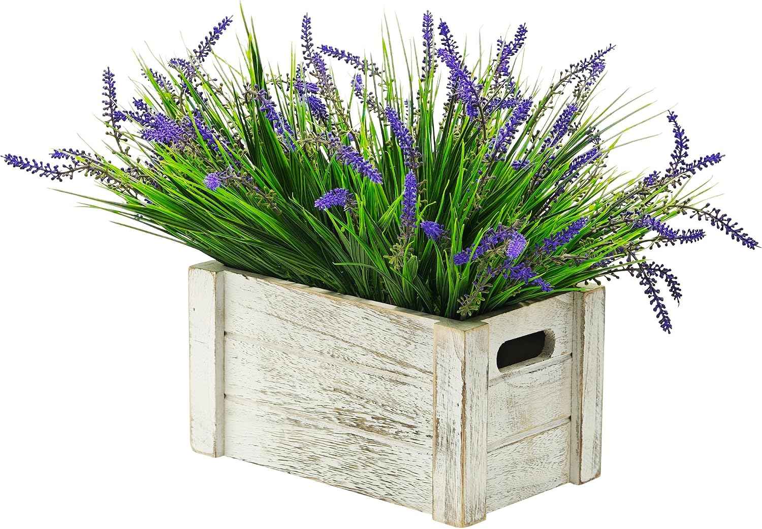 12 Bundles Artificial Plant Outdoor Fake Monkey Grass Faux Lavender Flowers | UV Resistant, No Fading, Zero Maintenance, Outdoor & Indoor