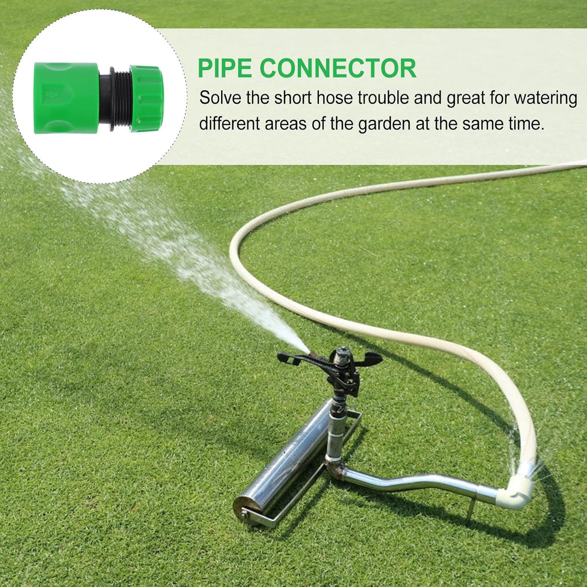 7Pcs Garden Hose Irrigation Connector Set with 6 Seal Rings, Plastic Tube Adapter Fittings for Outdoor Watering and Garden Hose Repair