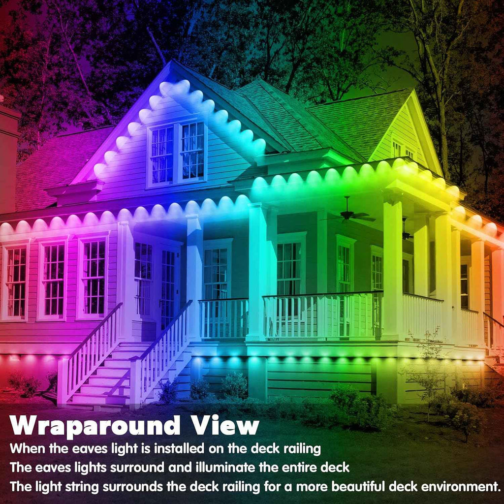 FBZ 300FT Permanent Outdoor RGB Lights - IP67 Waterproof with Smart App Control Remote,DIY Scene Modes, Music Synchronization,Eaves Lights for Garden Decor,Deck,Christmas
