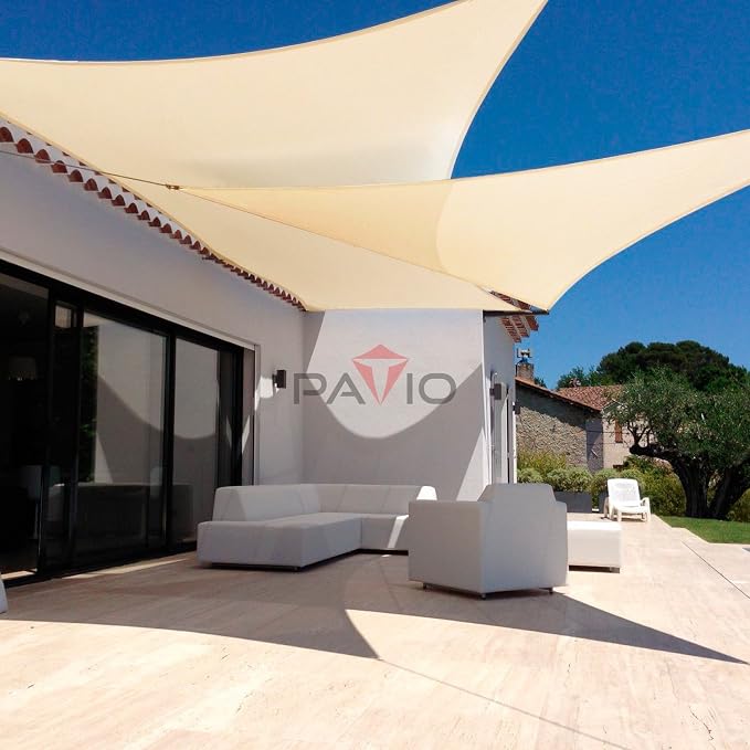 Patio Paradise 15' x 15' x 14'10" Sun Shade Sail Triangle Canopy, Permeable - Image 5