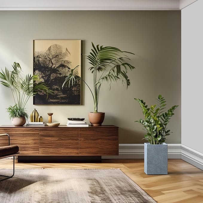 Kante 15.7" H Tall Rectangular Concrete Planters, Outdoor Indoor Lightweight - Image 4