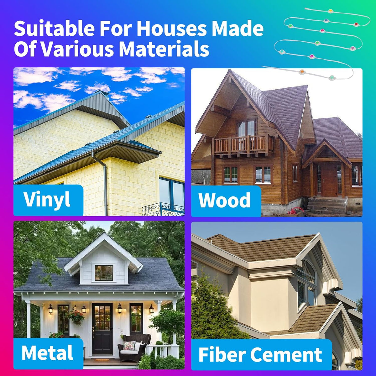 200ft Permanent Outdoor Lights for House | IP67 Waterproof with App & Remote Control, Courtyard Party Light Strips Lights for Deck Garden, All Saints' Day Decoration